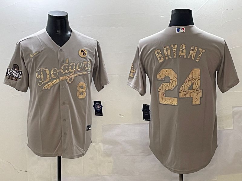 Men Los Angeles Dodgers #24 Bryant Grey Fashion Game 2025 Nike MLB Jersey style 3062